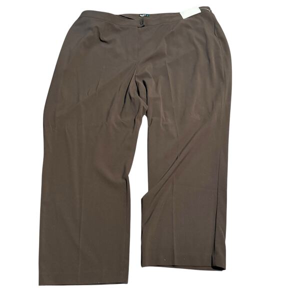 Maggie Barnes Right Fit Chocolate Brown Stretch Dress Pants, Plus Size 32W, NWT - Picture 2 of 6
